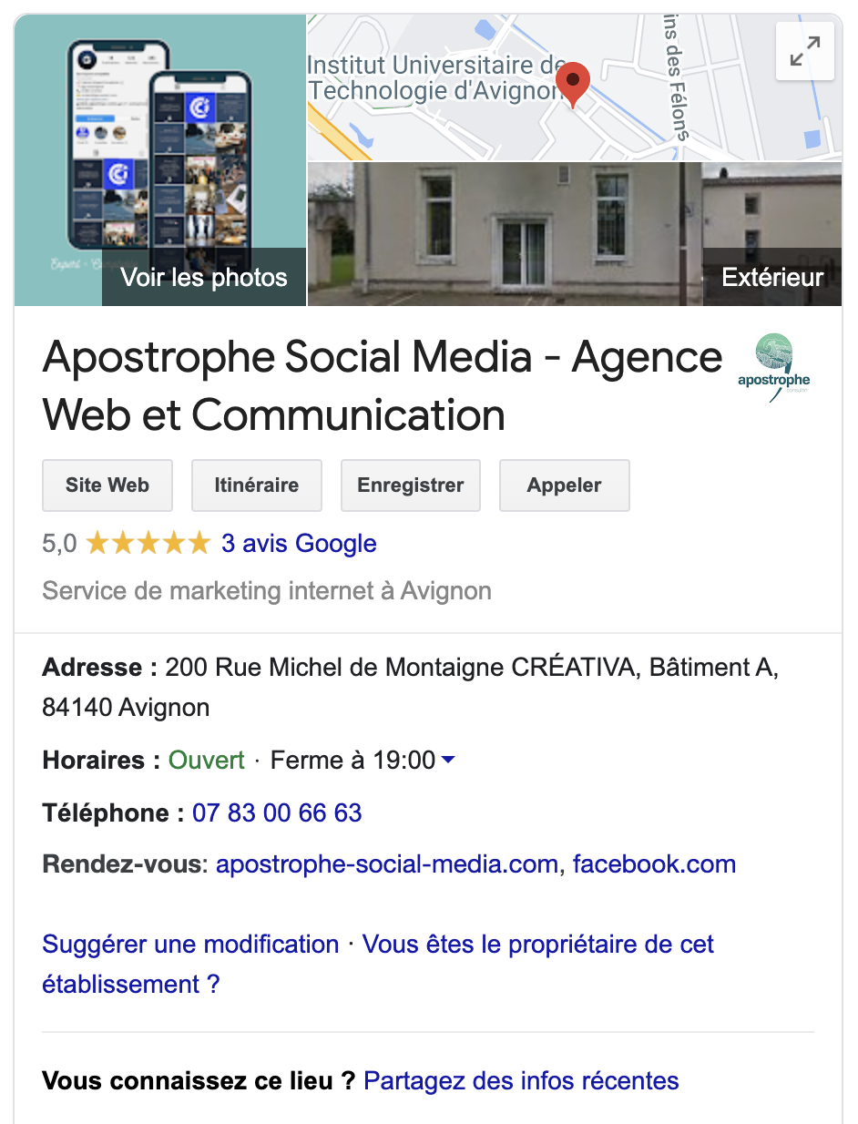 Google My Business Apostrophe Social Media